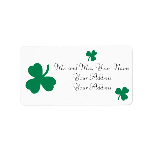 Irish Clover Custom Address Labels Adressaufkleber (Vorne)