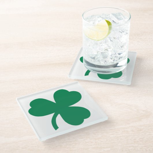 Irish Clover Glass Untersetzer (Schrägansicht)