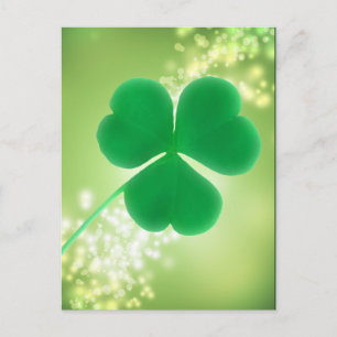 Irish Clover Green Glitzern St. Patrick's Day Postkarte