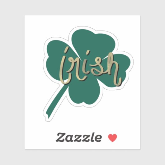 Irish Clover Hand Letters St Patricks Day Name Aufkleber (Blatt)