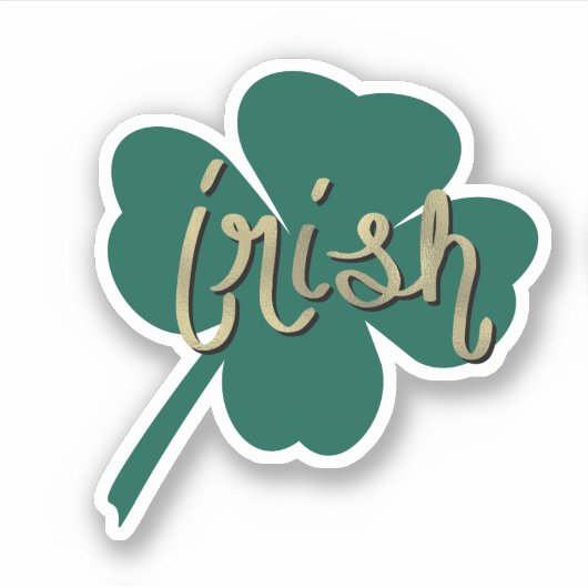 Irish Clover Hand Letters St Patricks Day Name Aufkleber (Vorderseite)