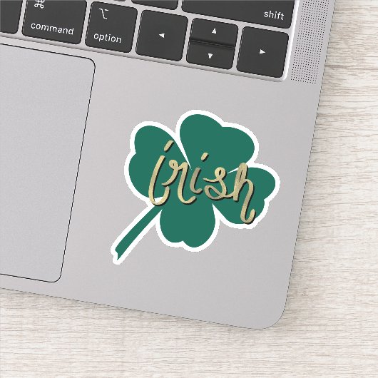 Irish Clover Hand Letters St Patricks Day Name Aufkleber (Detail)