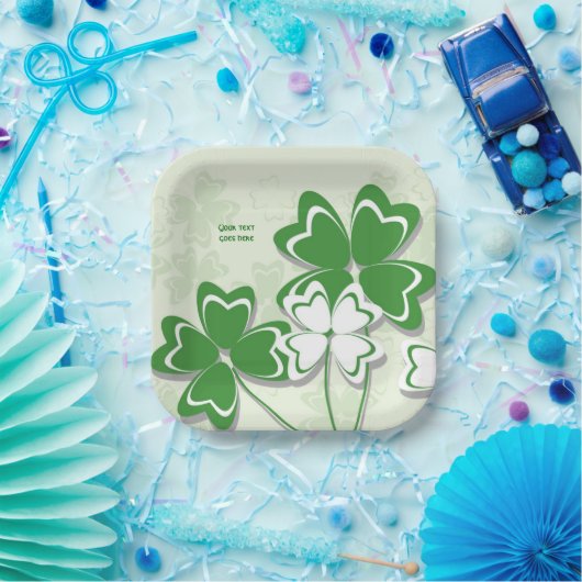 Irish Clover Kleeblatt St. Patrick's Day Pappteller (Party)
