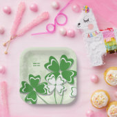 Irish Clover Kleeblatt St. Patrick's Day Pappteller (Party)