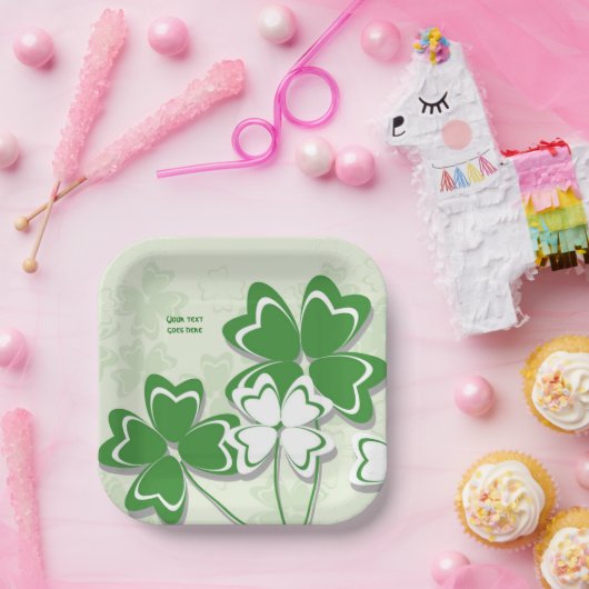 Irish Clover Kleeblatt St. Patrick's Day Pappteller (Party)