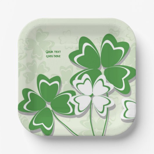 Irish Clover Kleeblatt St. Patrick's Day Pappteller (Vorderseite)