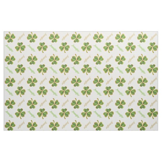 Irish Clover & name St. Patrick's Day personalisie Stoff (Fat Quarter (45,7 x 55,9 cm))