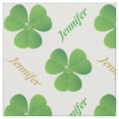 Irish Clover & name St. Patrick's Day personalisie Stoff (Nahaufnahme)