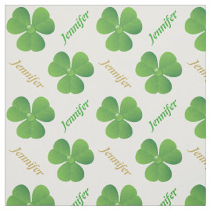 Irish Clover & name St. Patrick's Day personalisie Stoff