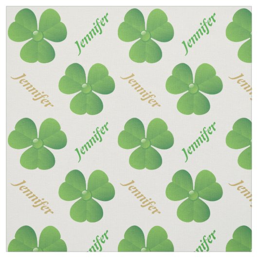 Irish Clover & name St. Patrick's Day personalisie Stoff (Muster)