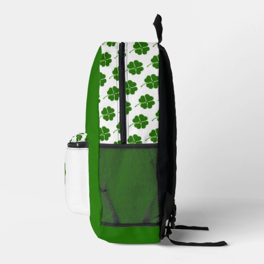 Irish Clover Pattern Backpack Bedruckter Rucksack (Rechts)