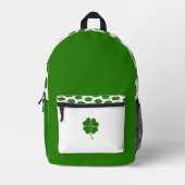 Irish Clover Pattern Backpack Bedruckter Rucksack (Vorderseite)