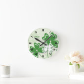 Irish clover shamrock St. Patrick’s Day Runde Wanduhr (Zuhause)