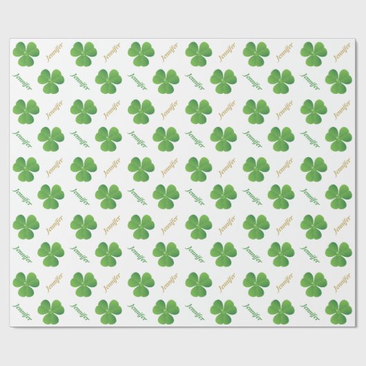 Irish Clover St. Patrick's Day Geschenkpapier (Flach)