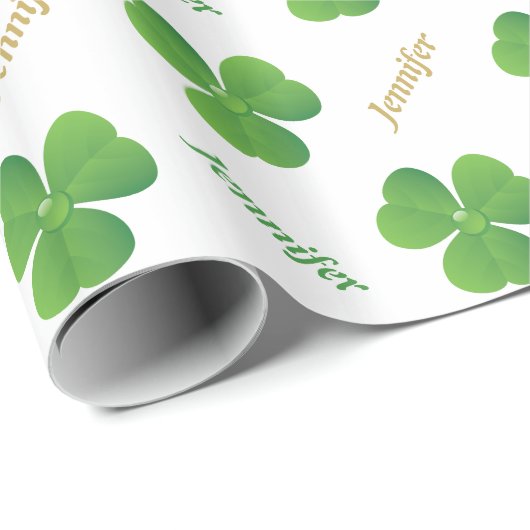 Irish Clover St. Patrick's Day Geschenkpapier (Rolleneckpunkt)
