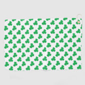 Irish Clover St. Patrick's Day lebhaft grün weiß Golfhandtuch (Horizontal)