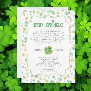 Irish Clovers Baby Sprinkle, neutrales grünes Gold Einladung