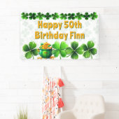 Irish Clovers Custom Birthday Party Banner (Insitu)