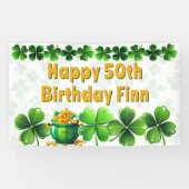 Irish Clovers Custom Birthday Party Banner (Horizontal)
