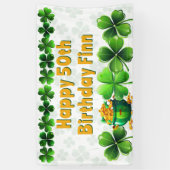 Irish Clovers Custom Birthday Party Banner (Vertikal)