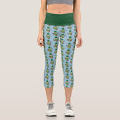 Irish Clovers Owl Green Capri Leggings (Vorderseite)