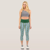 Irish Clovers Owl Green Capri Leggings (Vorderseite)