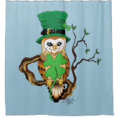 Irish Clovers Owl Green Duschvorhang (Vorderseite)