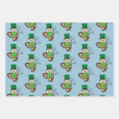 Irish Clovers Owl Green Geschenkpapier Set (Vorderseite 3)