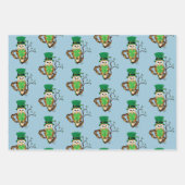 Irish Clovers Owl Green Geschenkpapier Set (Vorderseite 2)