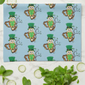 Irish Clovers Owl Green Geschirrtuch (Gefaltet)