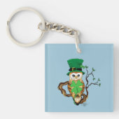 Irish Clovers Owl Green Schlüsselanhänger (Vorderseite)