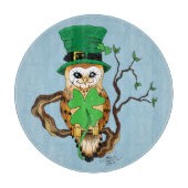 Irish Clovers Owl Green Schneidebrett (Vorderseite)