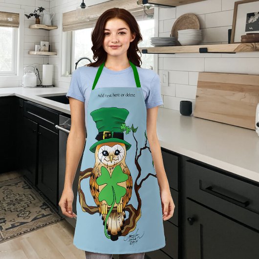Irish Clovers Owl Green Schürze