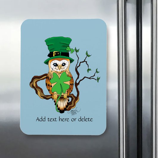 Irish Clowl Owl Green Magnet