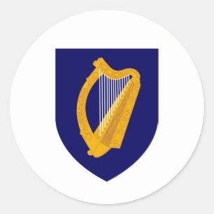 Irish Coat of Arms, Republik Irland Runder Aufkleber