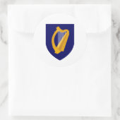 Irish Coat of Arms, Republik Irland Runder Aufkleber (Tasche)