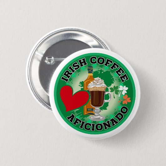Irish Coffee Aficionado. Button (Vorne & Hinten)