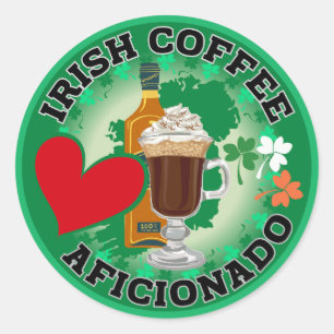 Irish Coffee Aficionado. Runder Aufkleber