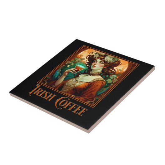 Irish Coffee Art Nouveau Fliese (Seite)
