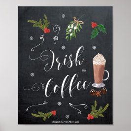Irish Coffee Bar Winter Weihnachtszeichen Poster