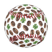 Irish Coffee Beans and Shamrocks Funny Design Baseball (Rückseite)