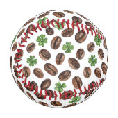 Irish Coffee Beans and Shamrocks Funny Design Baseball (Vorderseite Links)