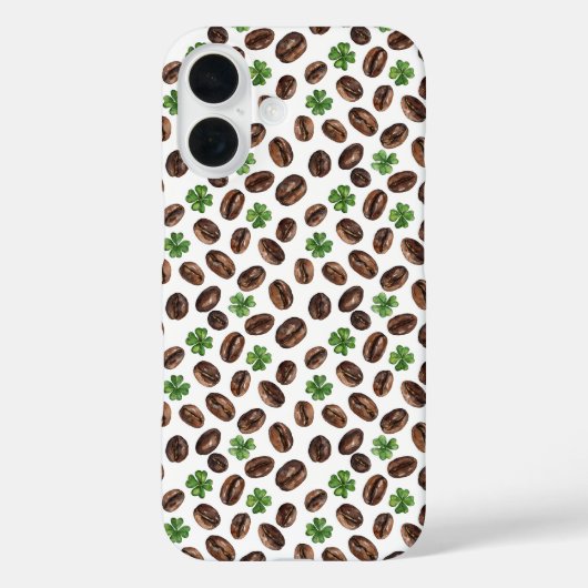 Irish Coffee Beans and Shamrocks Funny Design Case-Mate iPhone Hülle (Rückseite)