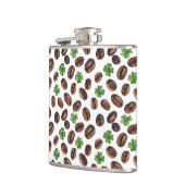Irish Coffee Beans and Shamrocks Funny Design Flachmann (Links)