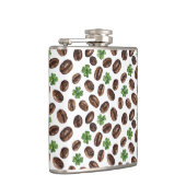 Irish Coffee Beans and Shamrocks Funny Design Flachmann (Rechts)