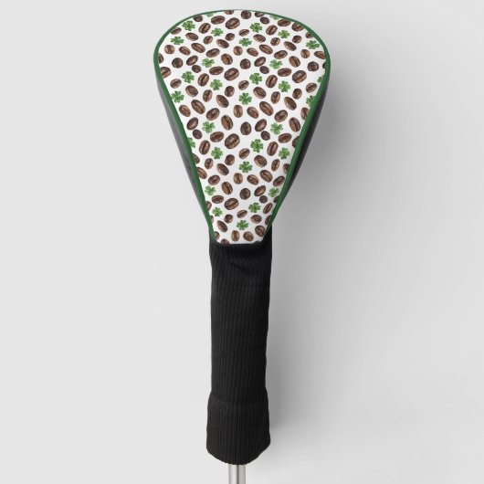 Irish Coffee Beans and Shamrocks Funny Design Golf Headcover (Vorderseite)
