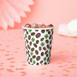 Irish Coffee Beans and Shamrocks Funny Design Pappbecher