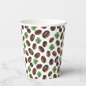 Irish Coffee Beans and Shamrocks Funny Design Pappbecher (Rückseite)