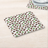 Irish Coffee Beans and Shamrocks Funny Design Rechteckiger Pappuntersetzer (angewinkelt)