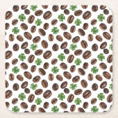 Irish Coffee Beans and Shamrocks Funny Design Rechteckiger Pappuntersetzer (Vorderseite)